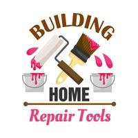 Home building and repair work tools icon vector