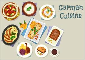 German cuisine Christmas dishes for dinner icon vector