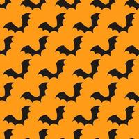 Vector illustration of bat pattern on red background. Scary bats.