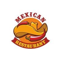 emblema de icono de vector de restaurante mexicano