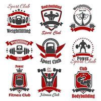 Athlete bodybuilder and weight sport icon vector