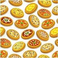 Pizza seamless pattern. Italian cuisine background vector