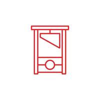 eps10 red vector Guillotine abstract line art icon isolated on white background. justice outline symbol in a simple flat trendy modern style for your website design, logo, and mobile application