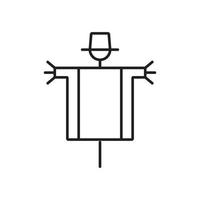 eps10 black vector scarecrow abstract line art icon isolated on white background. stuffed for garden outline symbol in a simple flat trendy modern style for your website design, logo, and mobile app