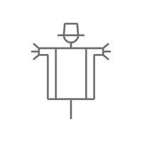 eps10 grey vector scarecrow abstract line art icon isolated on white background. stuffed for garden outline symbol in a simple flat trendy modern style for your website design, logo, and mobile app