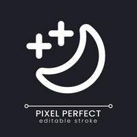 Sleep mode pixel perfect white linear ui icon for dark theme. Shift to silent mode. Vector line pictogram. Isolated user interface symbol for night mode. Editable stroke