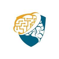 Brain connection logo design. digital brain logo template. Neurology Logo Think idea concept. vector