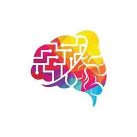 Brain connection logo design. digital brain logo template. Neurology Logo Think idea concept. vector