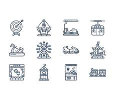 Amusement Park, carnival Set vector