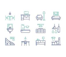 Interior and Home decor icon set vector