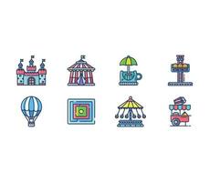 Amusement Park, carnival Set vector