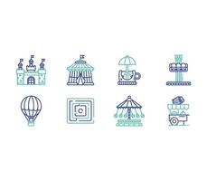 Amusement Park, carnival Set vector