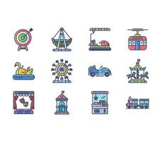 Amusement Park, carnival Set vector