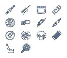 Cat equipment and Mechanical Parts set vector