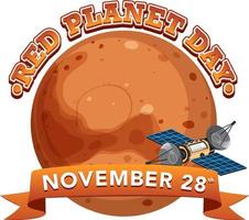 Red Planet Day Logo Design vector