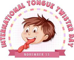 International tongue twister day logo design vector