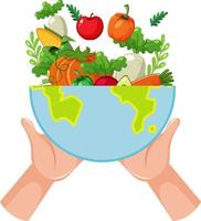 Mixed salad bowl isolated vector