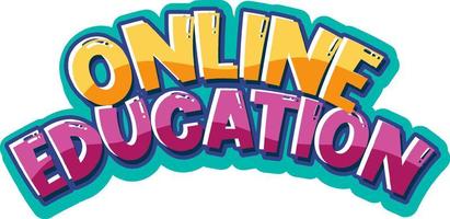 Online education font banner vector