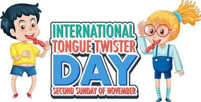 International Tongue Twister Day Banner Design vector