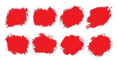 abstract red hand painted grunge texture set design vector