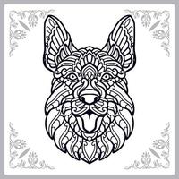 Dog head mandala arts isolated on white background vector