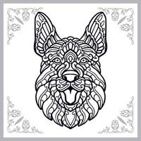 Dog head mandala arts isolated on white background vector