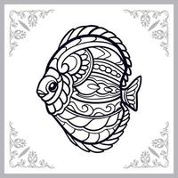 Discuss fish mandala arts isolated on white background vector