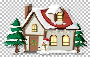 A house decorated in Christmas theme vector