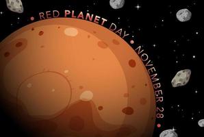 Red Planet Day Poster Template vector