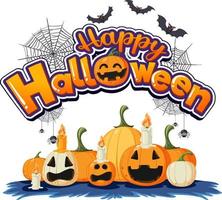 Happy halloween font logo vector