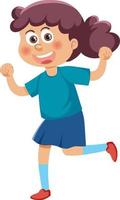 A happy girl jumping cartoon character vector