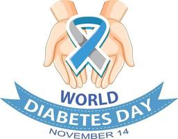 World Diabetes Day Font Logo Design vector
