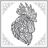 Rooster mandala arts isolated on white background vector