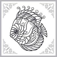 Discutir pescado zentangle arts aislado sobre fondo blanco. vector