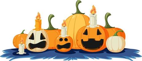 conjunto de calabaza de halloween para decoración vector