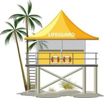Beach lifeguard tower isolated vector