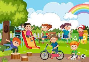 Happy children at school playground