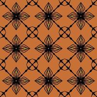 Abstract geometric seamless pattern. Floral grid background. Ornament texture with flower silhouettes, lattice, mesh, repeat tiles. vector