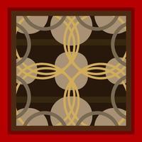Geometric red and gold pattern design Ideal for silk scarf, kerchief, bandana, neck wear, shawl, hijab, fabric, textile, wallpaper, carpet, blanket, ceramics, or tiles. Artwork for fashion printing. vector