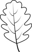 Black and white vector illustration of an oak leaf. Autumn illustration with beautiful patterns.An idea for a logo, fashion illustrations, magazines, printing on clothes, advertising, tattoo sketch.