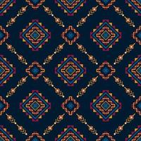 Ikat ethnic seamless pattern home decoration design. Aztec fabric carpet boho mandalas textile decor wallpaper. Tribal native motif folk traditional embroidery vector illustrations background