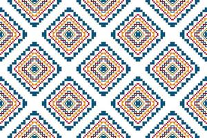 Diseño de decoración del hogar de patrones sin fisuras étnicos ikat. alfombra de tela azteca boho mandalas decoración textil papel tapiz. Fondo de ilustraciones vectoriales de bordado tradicional folk con motivos nativos tribales vector