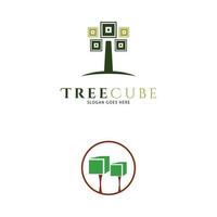 Set of Tree Cube Icon Vector Logo Template Illustration Design