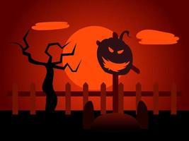 happy Halloween day flat design vector