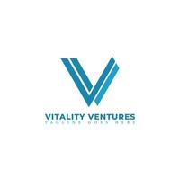 logotipo de letra inicial abstracta v o vv en color azul aislado en fondo blanco solicitado para el logotipo de la empresa de riesgo también adecuado para las marcas o empresas que tienen el nombre inicial v o vv. vector