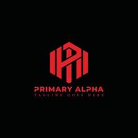 Abstract initial letter PA or AP logo in red color isolated in white background applied for mastery business logo also suitable for the brands or companies have initial name PA or AP. vector