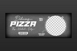 Delicious pizza sale promotion web banner template vector