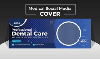 plantilla de diseño de portada de redes sociales modernas para banner de perfil cuidado dental o médico vector