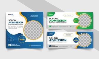 Modern social media post ads banner and cover design template for admission. combo package easy to use