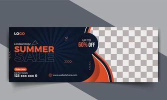 plantilla de diseño de banner de portada de oferta de venta de verano moderno para negocios de tiendas en línea o fuera de línea vector